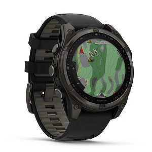 Смарт-часы Garmin Fenix 8 47 мм Solar Sapphire Carbon Gray DLC Titanium with Black/Pebble Gray Silicone 010-02906-11